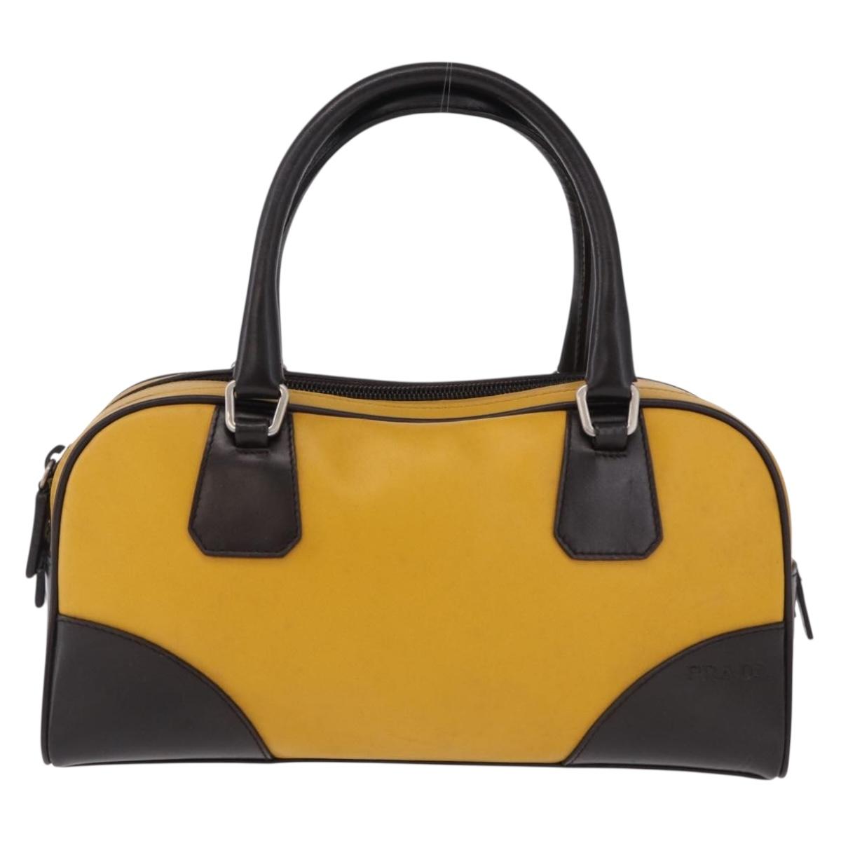 PRADA Hand Bag Leather Yellow Silver Auth am12115V - Jerrillo image 2