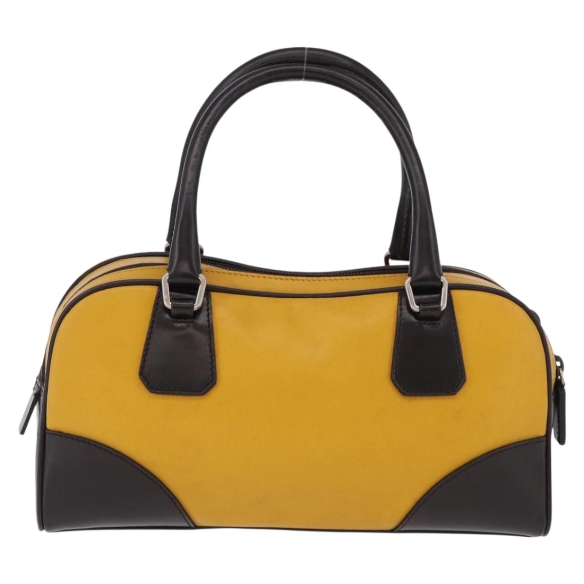 PRADA Hand Bag Leather Yellow Silver Auth am12115V - Jerrillo image 3
