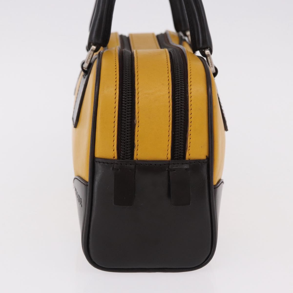 PRADA Hand Bag Leather Yellow Silver Auth am12115V - Jerrillo image 4