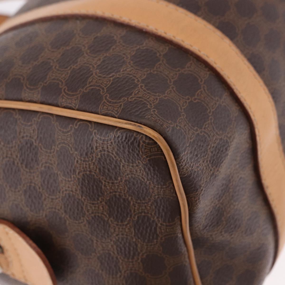 CELINE Macadam Canvas Mini Boston Bag PVC Leather Brown Gold Auth am12116A - Jerrillo image 9
