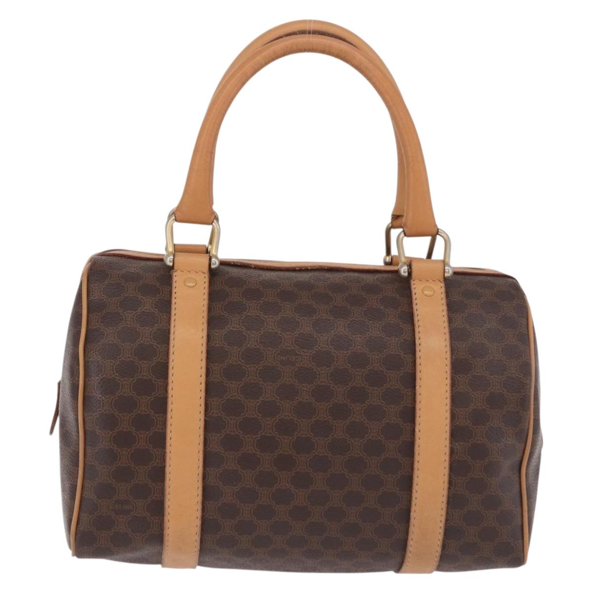 CELINE Macadam Canvas Mini Boston Bag PVC Leather Brown Gold Auth am12116A - Jerrillo image 2