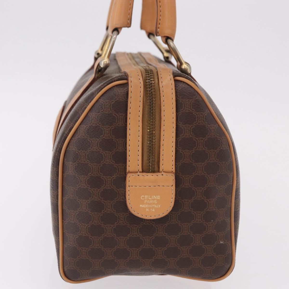 CELINE Macadam Canvas Mini Boston Bag PVC Leather Brown Gold Auth am12116A - Jerrillo image 3
