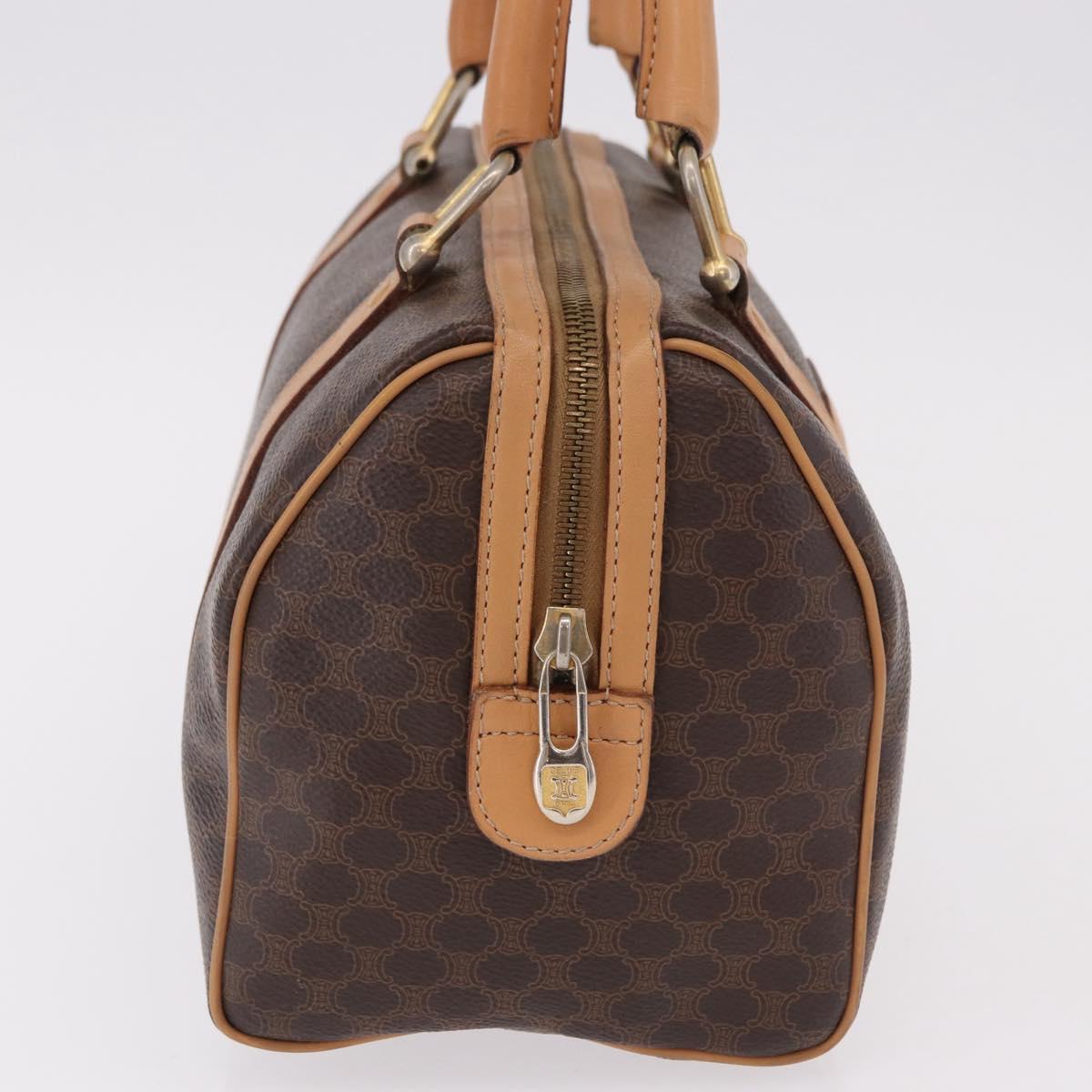 CELINE Macadam Canvas Mini Boston Bag PVC Leather Brown Gold Auth am12116A - Jerrillo image 4