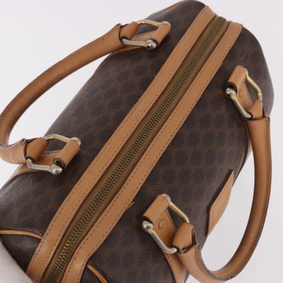 CELINE Macadam Canvas Mini Boston Bag PVC Leather Brown Gold Auth am12116A - Jerrillo image 6