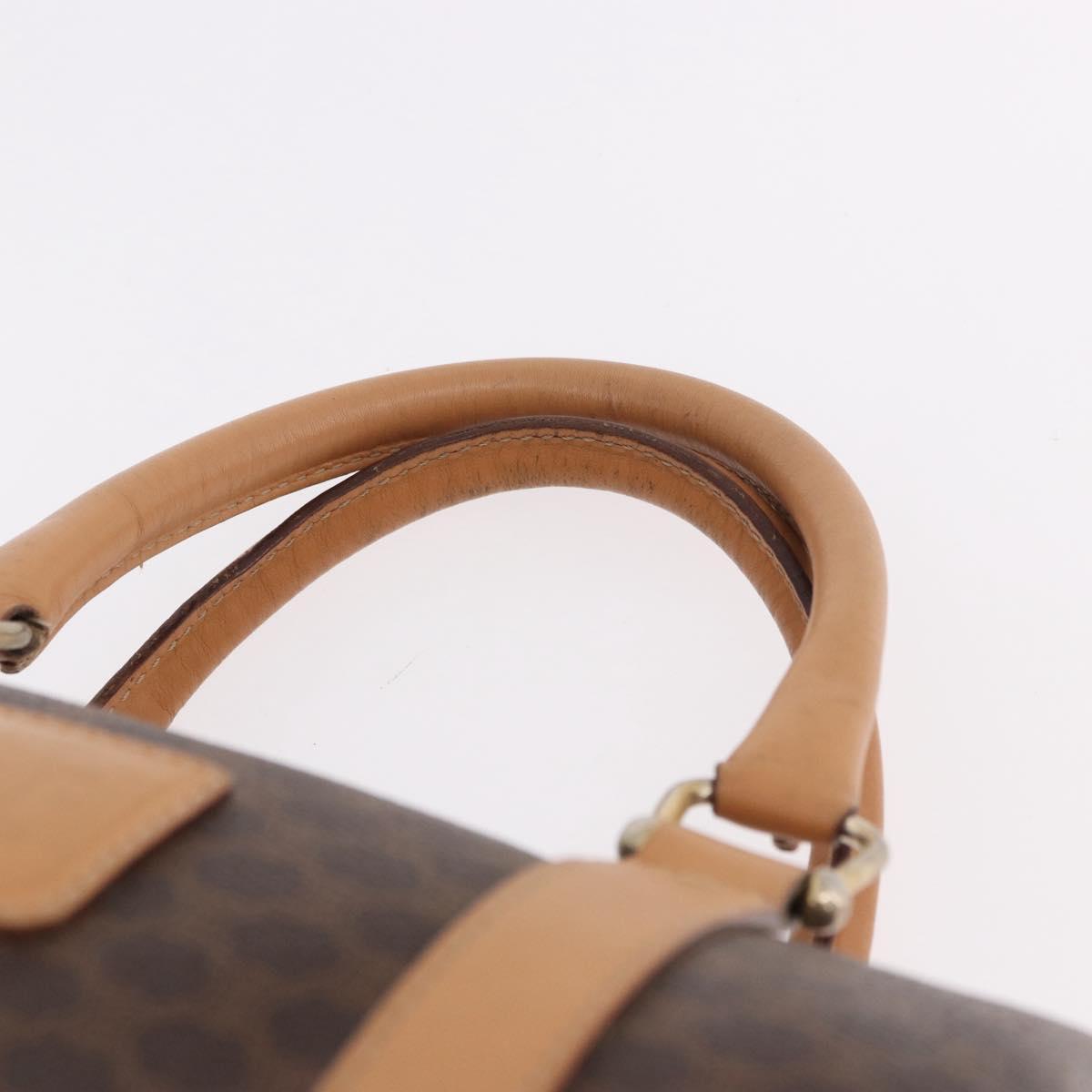CELINE Macadam Canvas Mini Boston Bag PVC Leather Brown Gold Auth am12116A - Jerrillo image 8