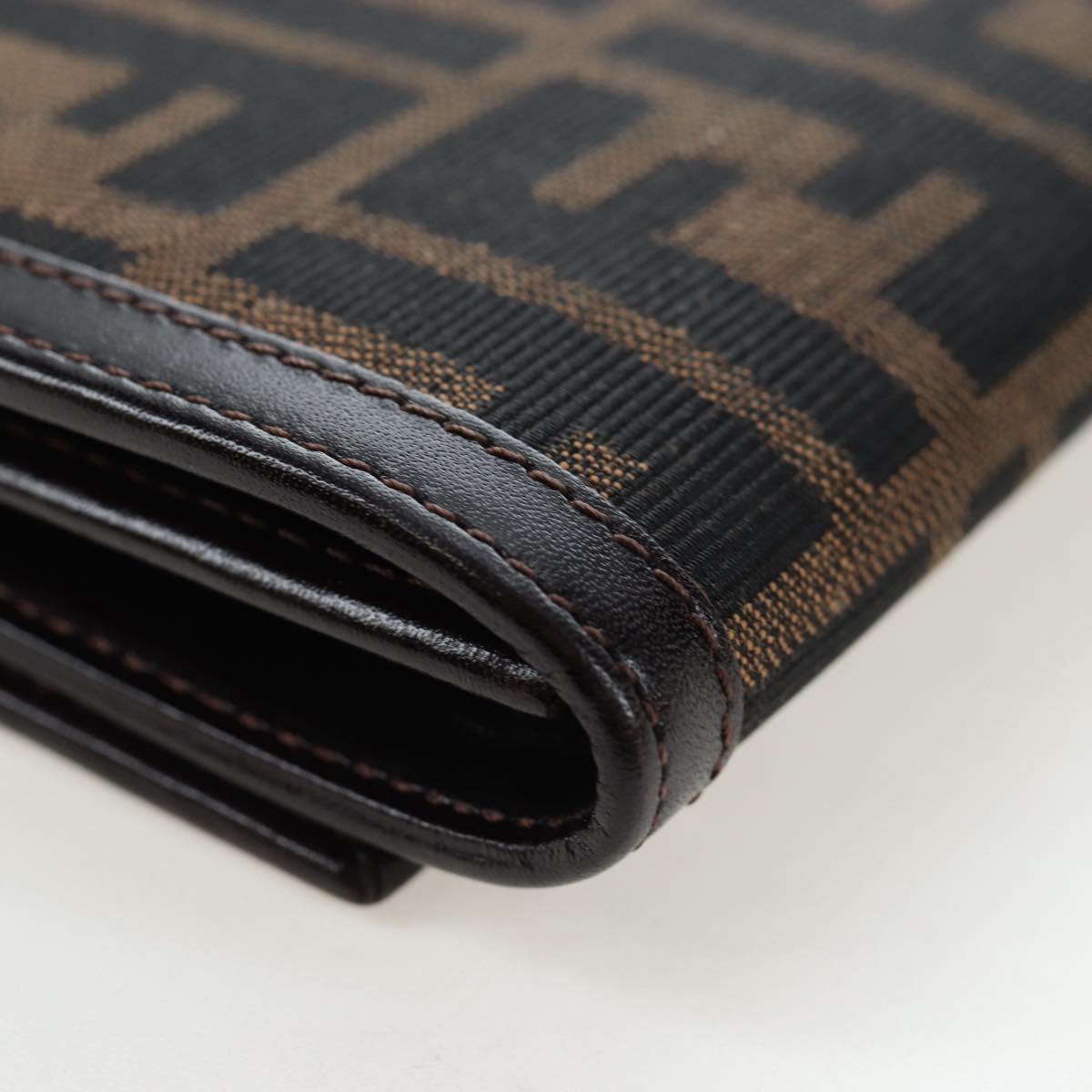 FENDI Zucca Canvas Bifold Wallet Long Wallet Black Brown Auth am12123V - Jerrillo image 10