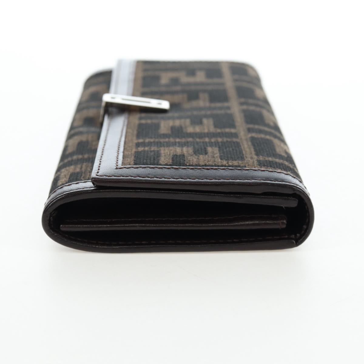 FENDI Zucca Canvas Bifold Wallet Long Wallet Black Brown Auth am12123V - Jerrillo image 5