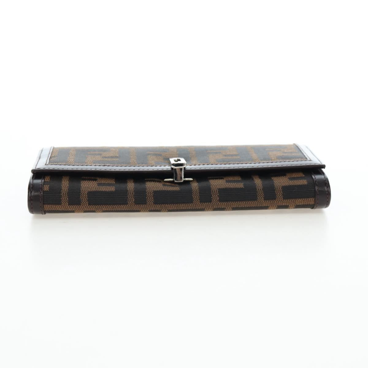 FENDI Zucca Canvas Bifold Wallet Long Wallet Black Brown Auth am12123V - Jerrillo image 7