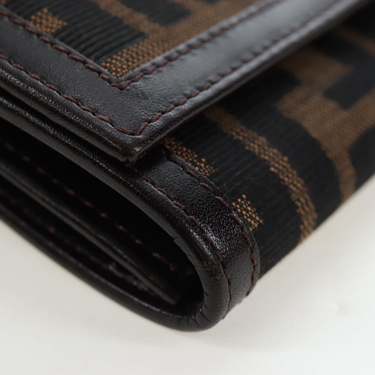 FENDI Zucca Canvas Bifold Wallet Long Wallet Black Brown Auth am12123V - Jerrillo image 8
