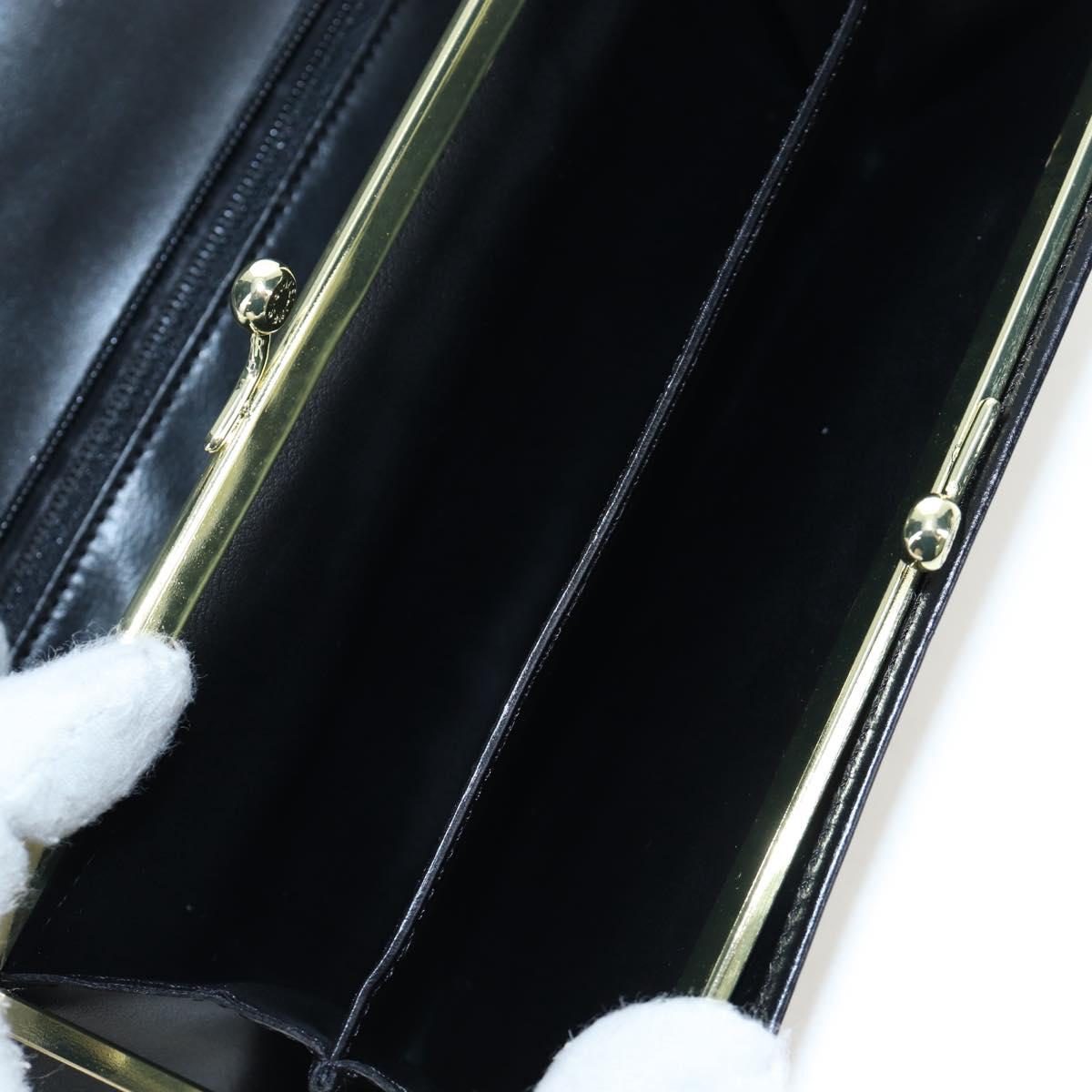 CELINE Macadam Canvas Kiss Lock Long Wallet PVC Leather Black Auth am12152V - Jerrillo image 9