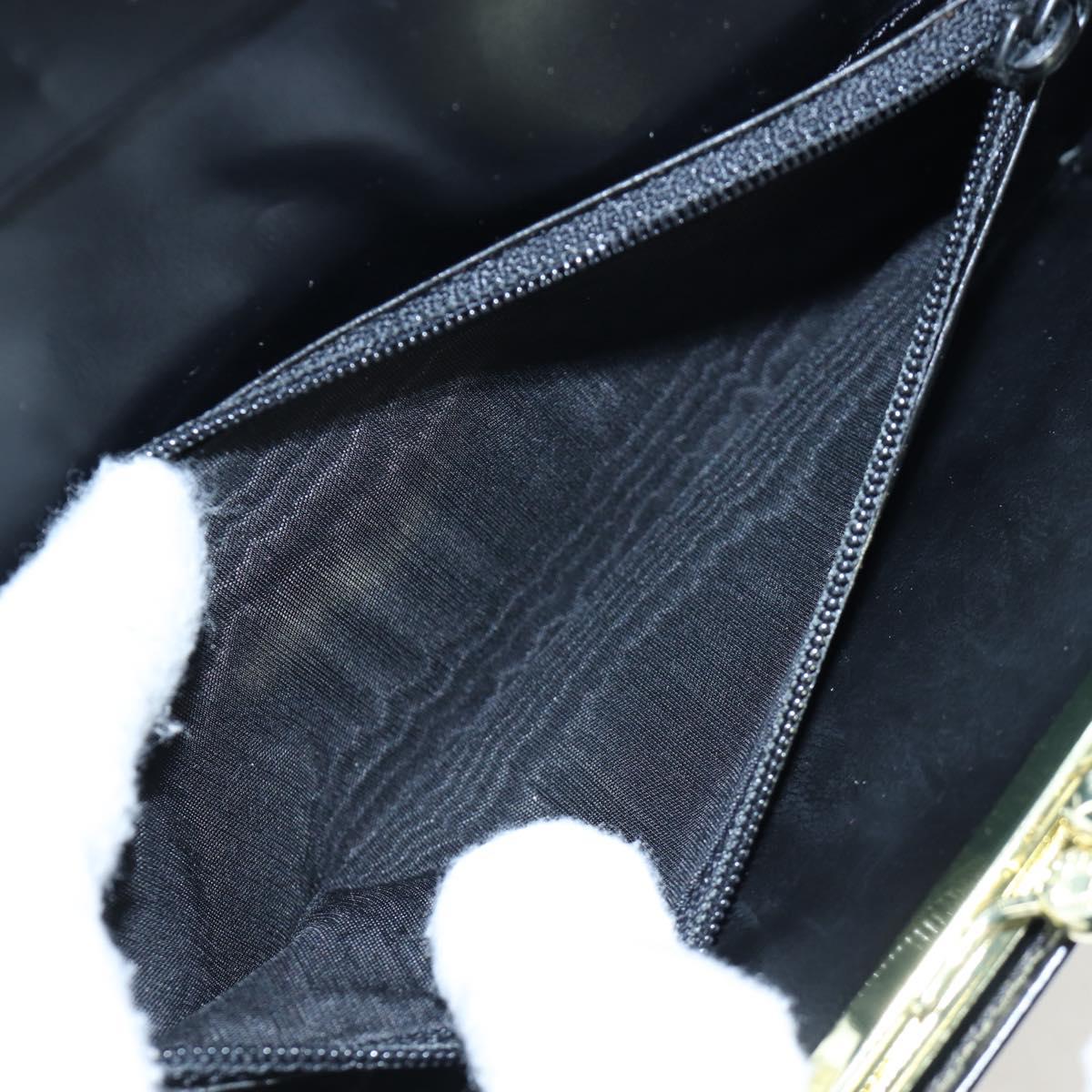 CELINE Macadam Canvas Kiss Lock Long Wallet PVC Leather Black Auth am12152V - Jerrillo image 10