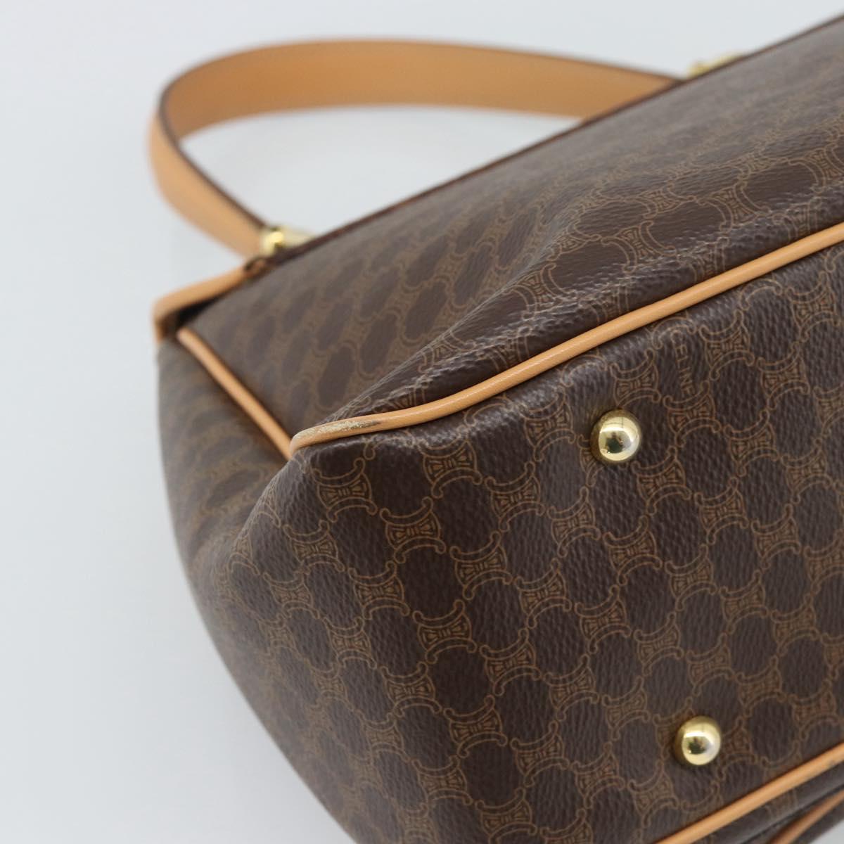 CELINE Macadam Canvas Hand Bag PVC Leather Brown Gold Auth am12166V - Jerrillo image 9