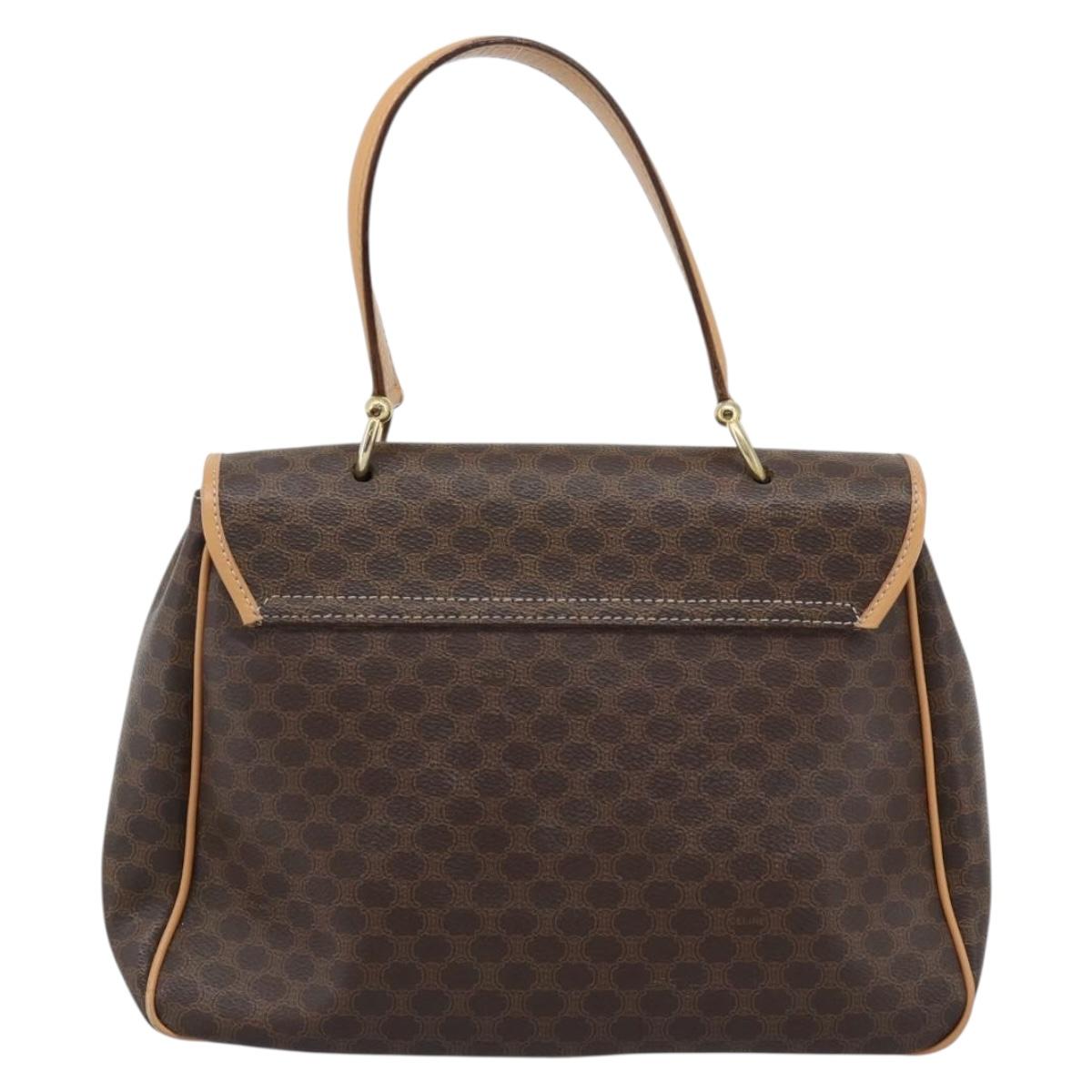 CELINE Macadam Canvas Hand Bag PVC Leather Brown Gold Auth am12166V - Jerrillo image 2