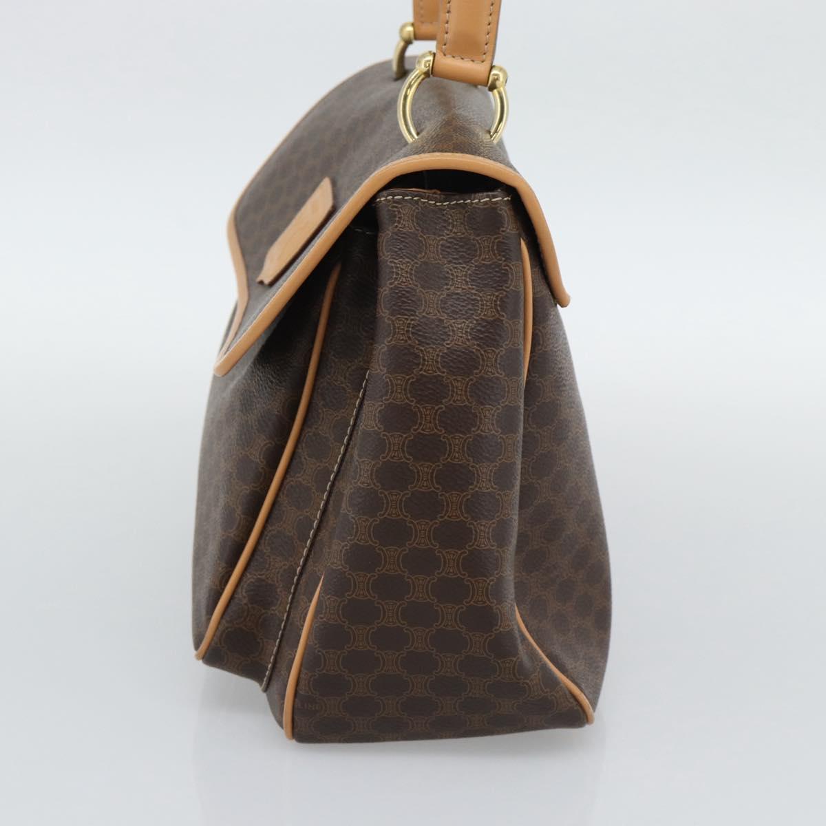 CELINE Macadam Canvas Hand Bag PVC Leather Brown Gold Auth am12166V - Jerrillo image 4