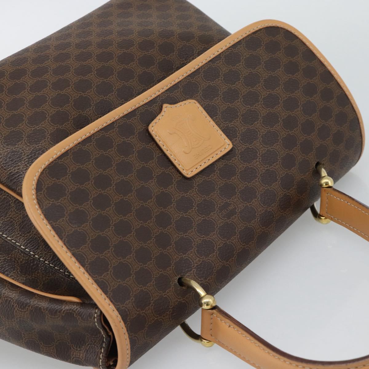 CELINE Macadam Canvas Hand Bag PVC Leather Brown Gold Auth am12166V - Jerrillo image 6