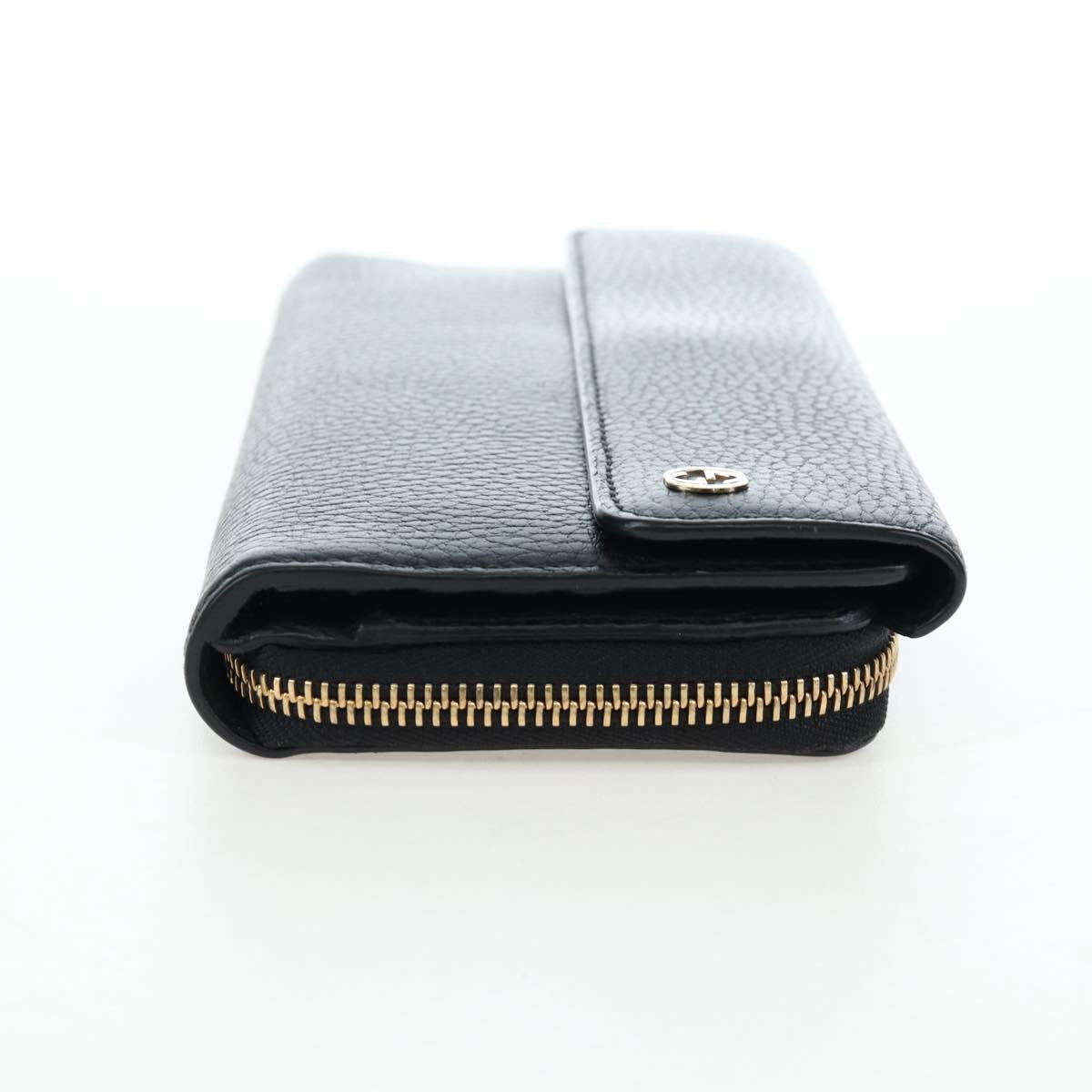 GUCCI Interlocking Round Long Wallet Leather Outlet Black 449397 Auth am12188V - Jerrillo image 4