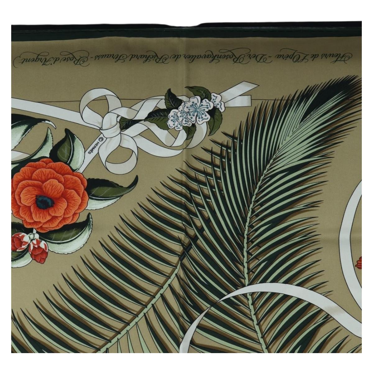 HERMES Carre 90 Scarf Silk Beige Green Auth am12194M - Jerrillo image 3