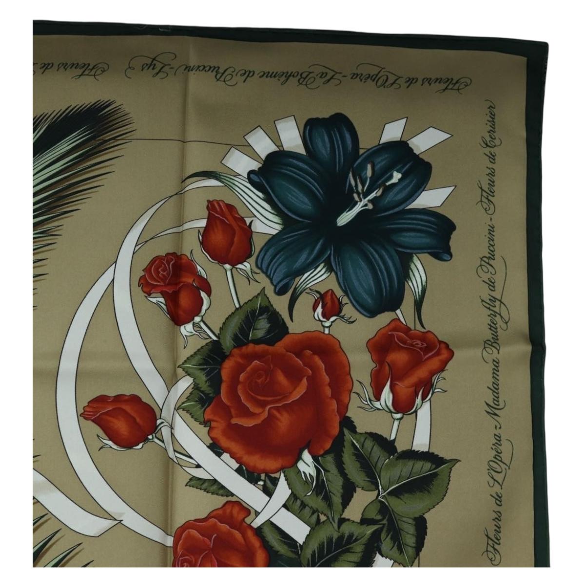 HERMES Carre 90 Scarf Silk Beige Green Auth am12194M - Jerrillo image 4