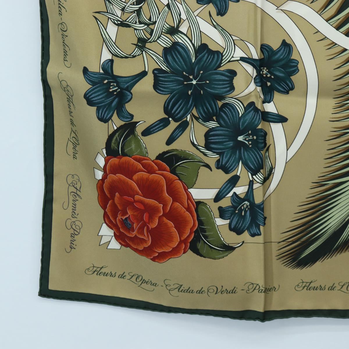HERMES Carre 90 Scarf Silk Beige Green Auth am12194M - Jerrillo image 8