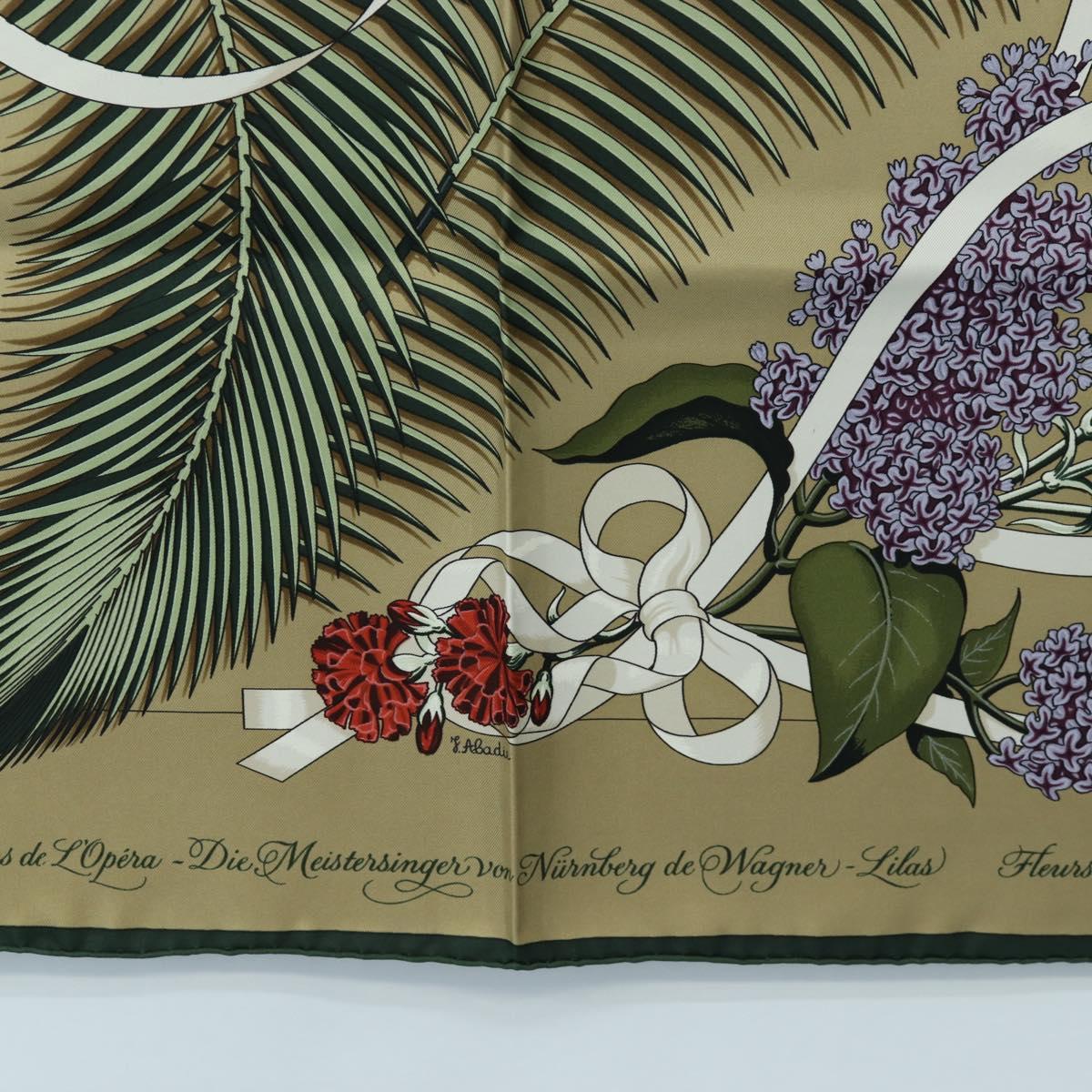 HERMES Carre 90 Scarf Silk Beige Green Auth am12194M - Jerrillo image 9