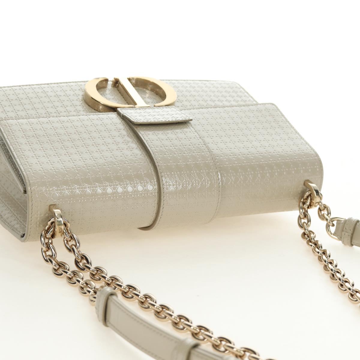 Christian Dior Montaigne Chain Bag Patent Leather Beige Gold Auth ar13976V - Jerrillo image 6