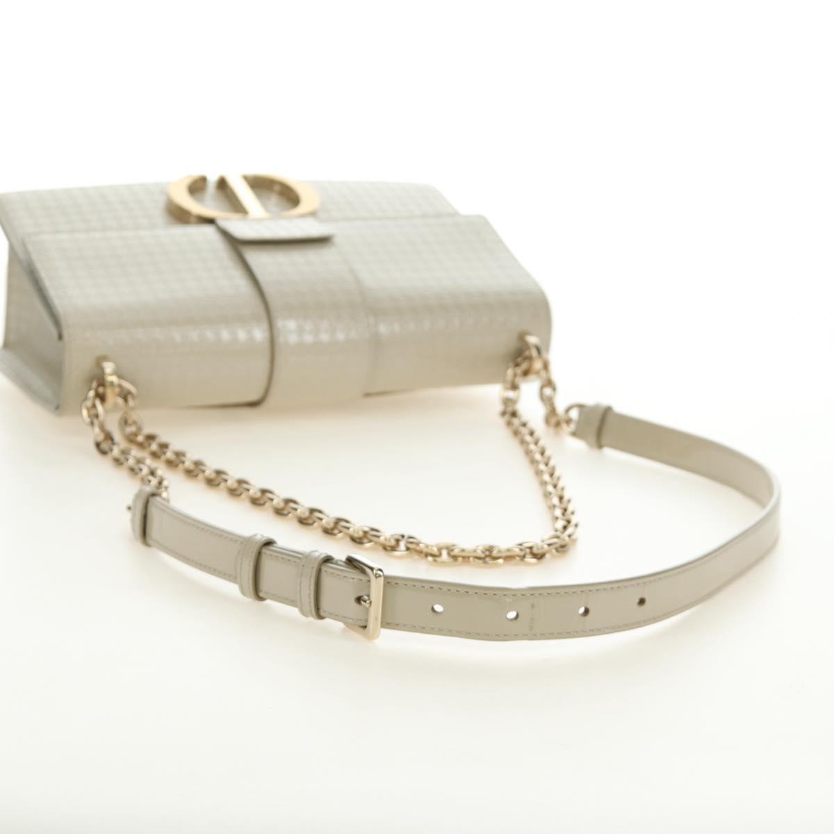 Christian Dior Montaigne Chain Bag Patent Leather Beige Gold Auth ar13976V - Jerrillo image 7