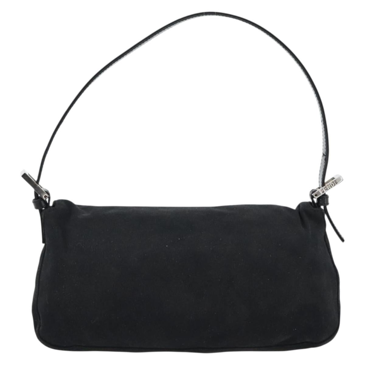 FENDI Mamma Baguette Shoulder Bag Cotton Black Silver Auth ar14086 - Jerrillo image 3