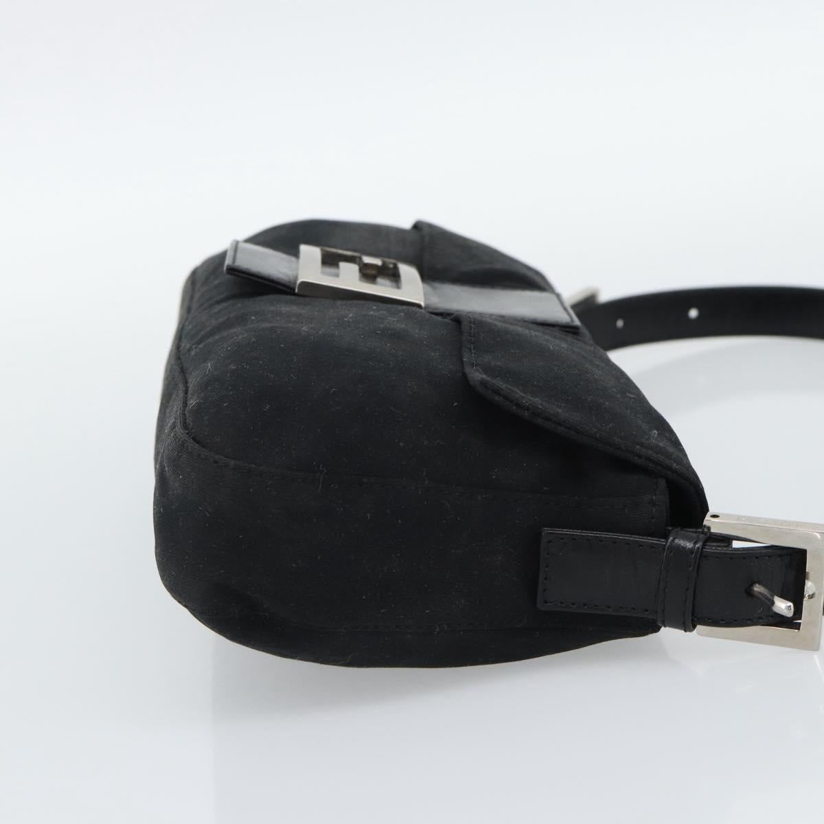 FENDI Mamma Baguette Shoulder Bag Cotton Black Silver Auth ar14086 - Jerrillo image 5