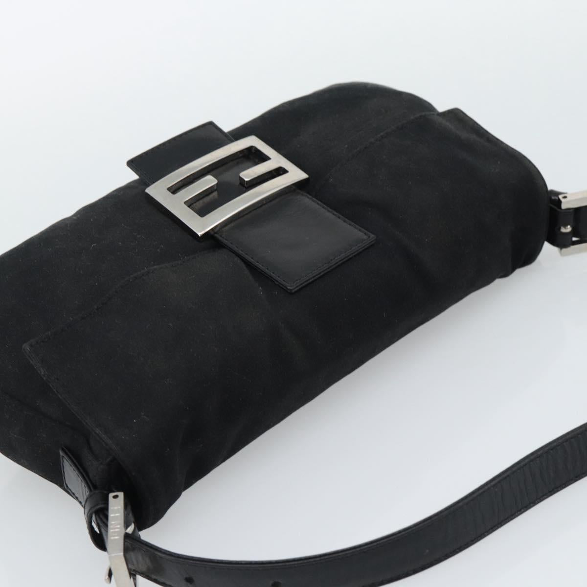 FENDI Mamma Baguette Shoulder Bag Cotton Black Silver Auth ar14086 - Jerrillo image 6