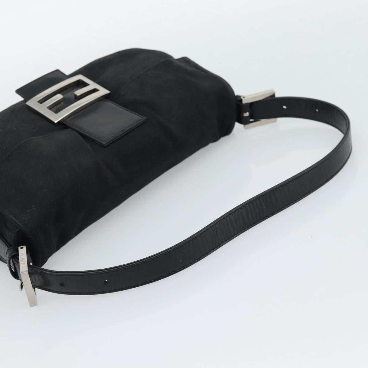 FENDI Mamma Baguette Shoulder Bag Cotton Black Silver Auth ar14086 - Jerrillo image 7