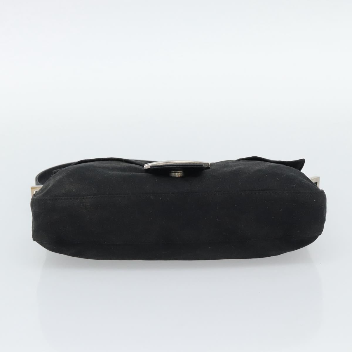FENDI Mamma Baguette Shoulder Bag Cotton Black Silver Auth ar14086 - Jerrillo image 9
