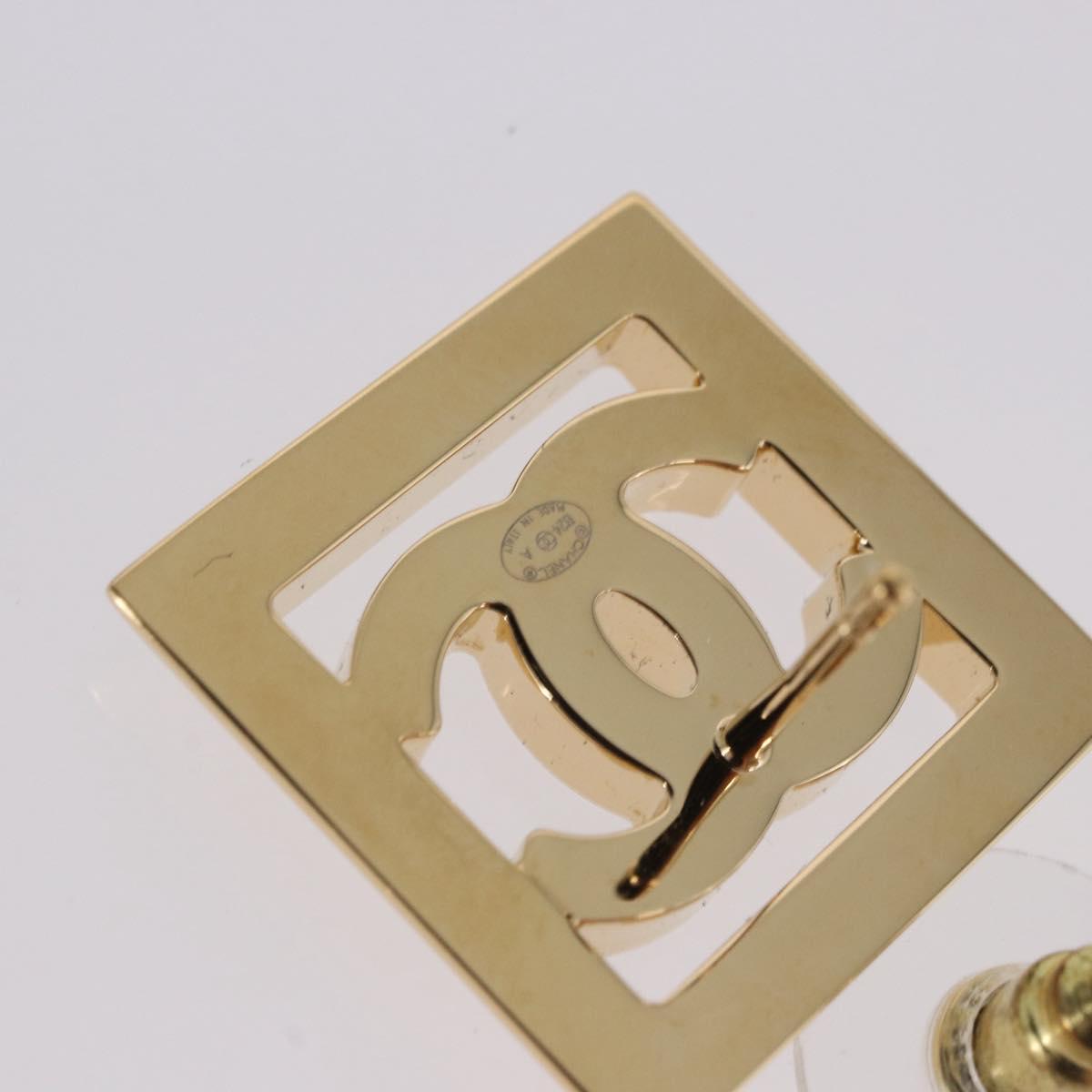Orecchini CHANEL in metallo color oro con logo CC bianco, autentici ar14117M - Jerrillo image 6