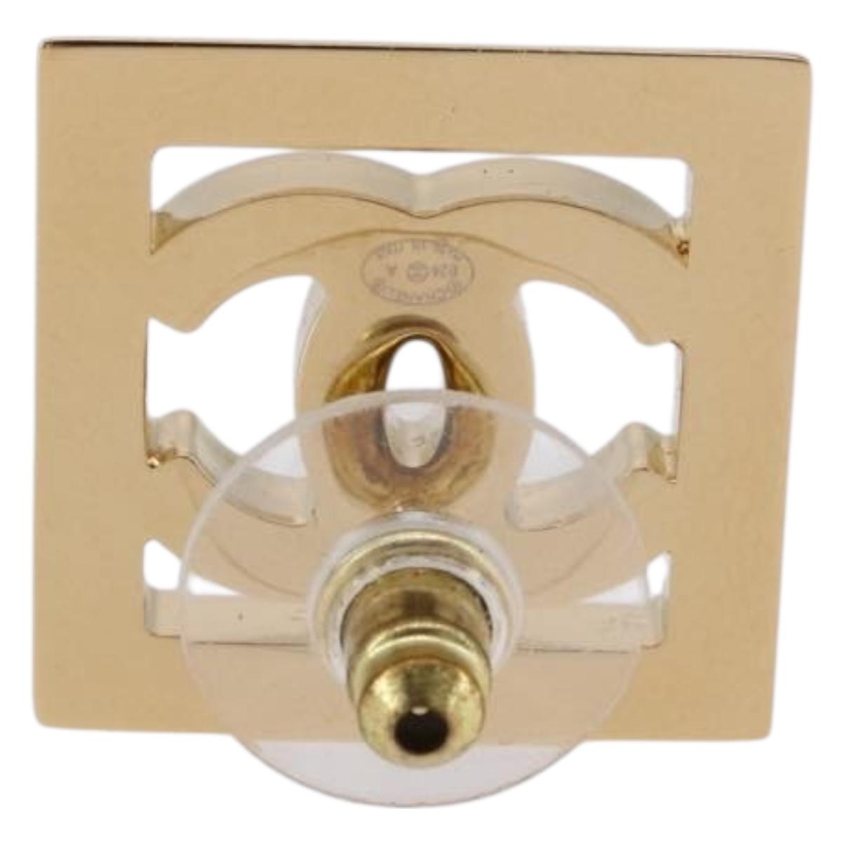 Orecchini CHANEL in metallo color oro con logo CC bianco, autentici ar14117M - Jerrillo image 8