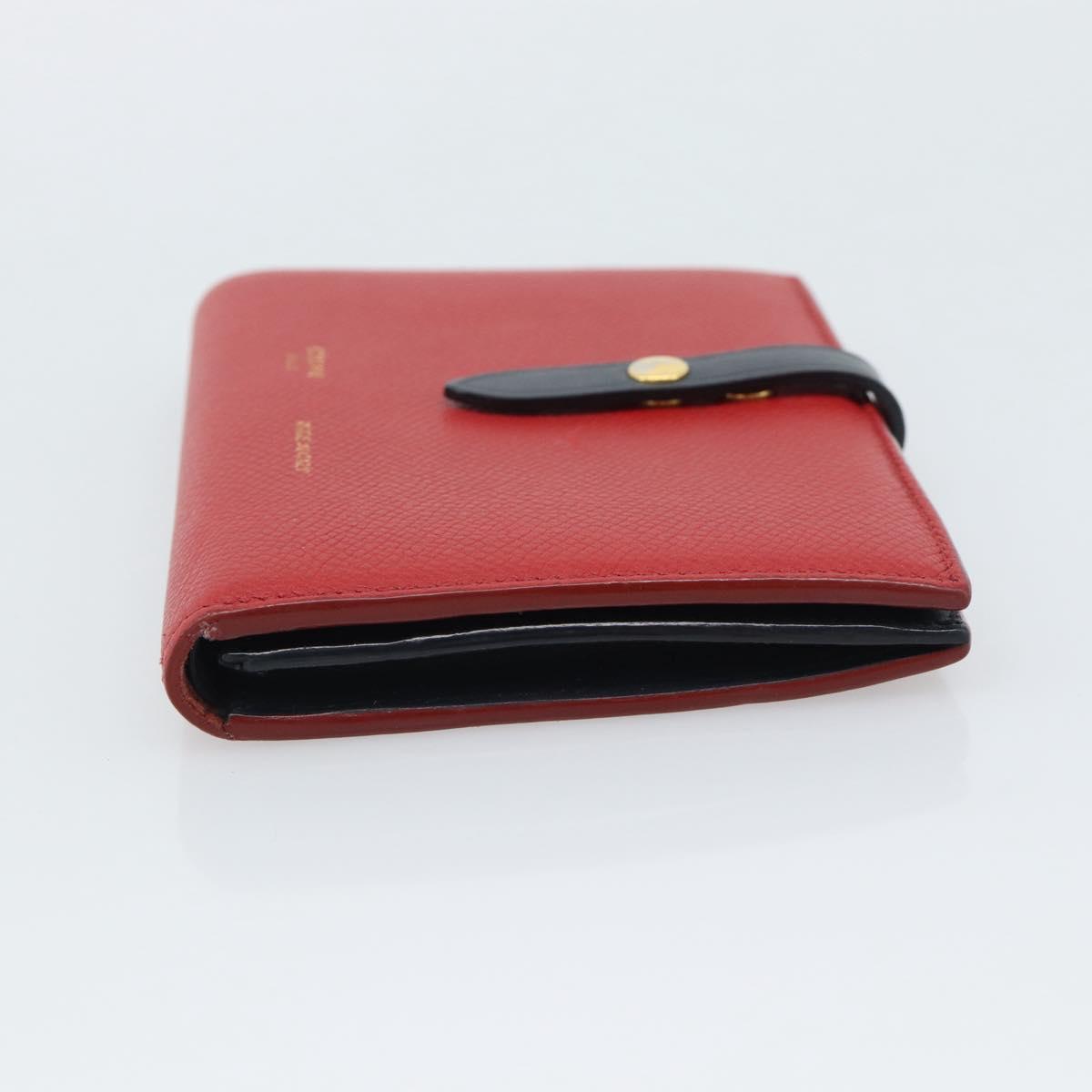 CELINE Large Strap Wallet Bifold Wallet Leather Red Gold Tone Auth ar14122A - Jerrillo image 4