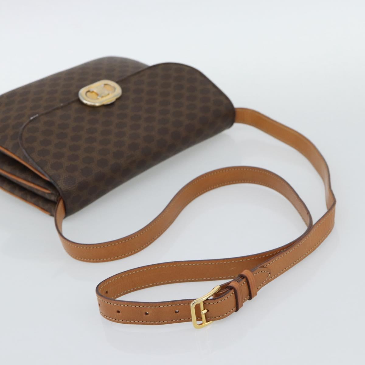 CELINE Macadam Shoulder Bag PVC Leather Brown Gold Tone Auth ar14141A - Jerrillo image 7
