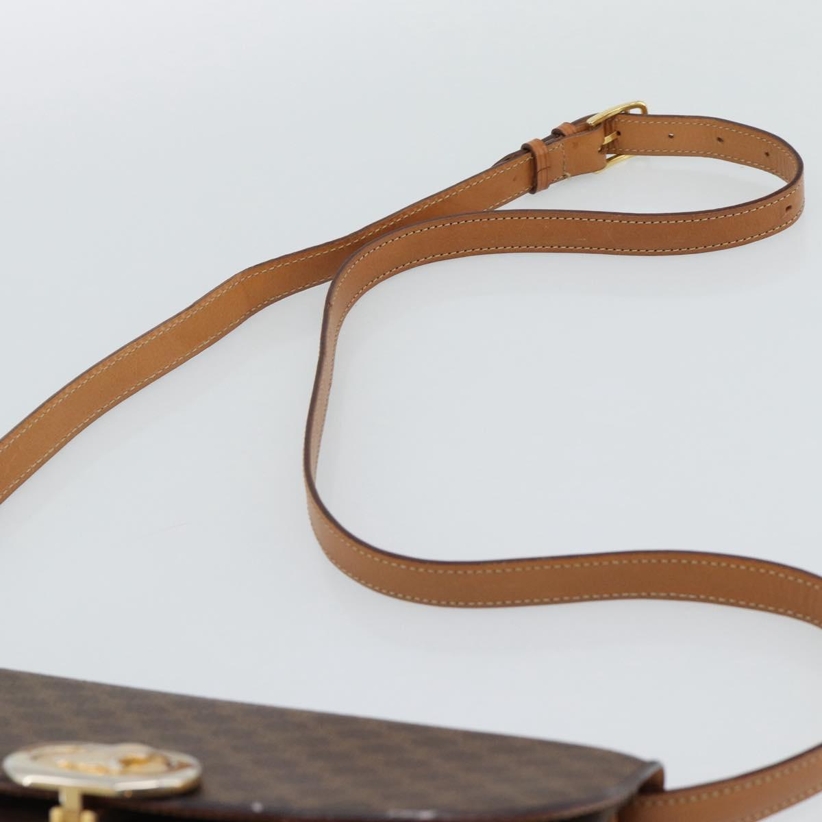 CELINE Macadam Shoulder Bag PVC Leather Brown Gold Tone Auth ar14141A - Jerrillo image 8