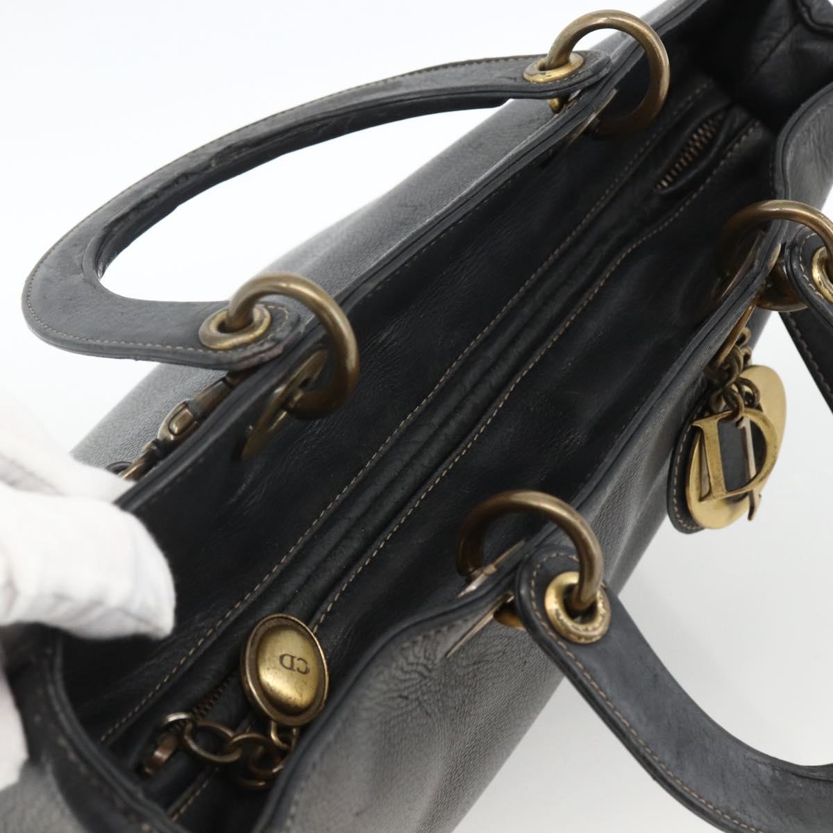 Borsa tote Christian Dior Lady Dior in pelle, 2 vie, nera e oro, autentica ARZ701 - Jerrillo image 6