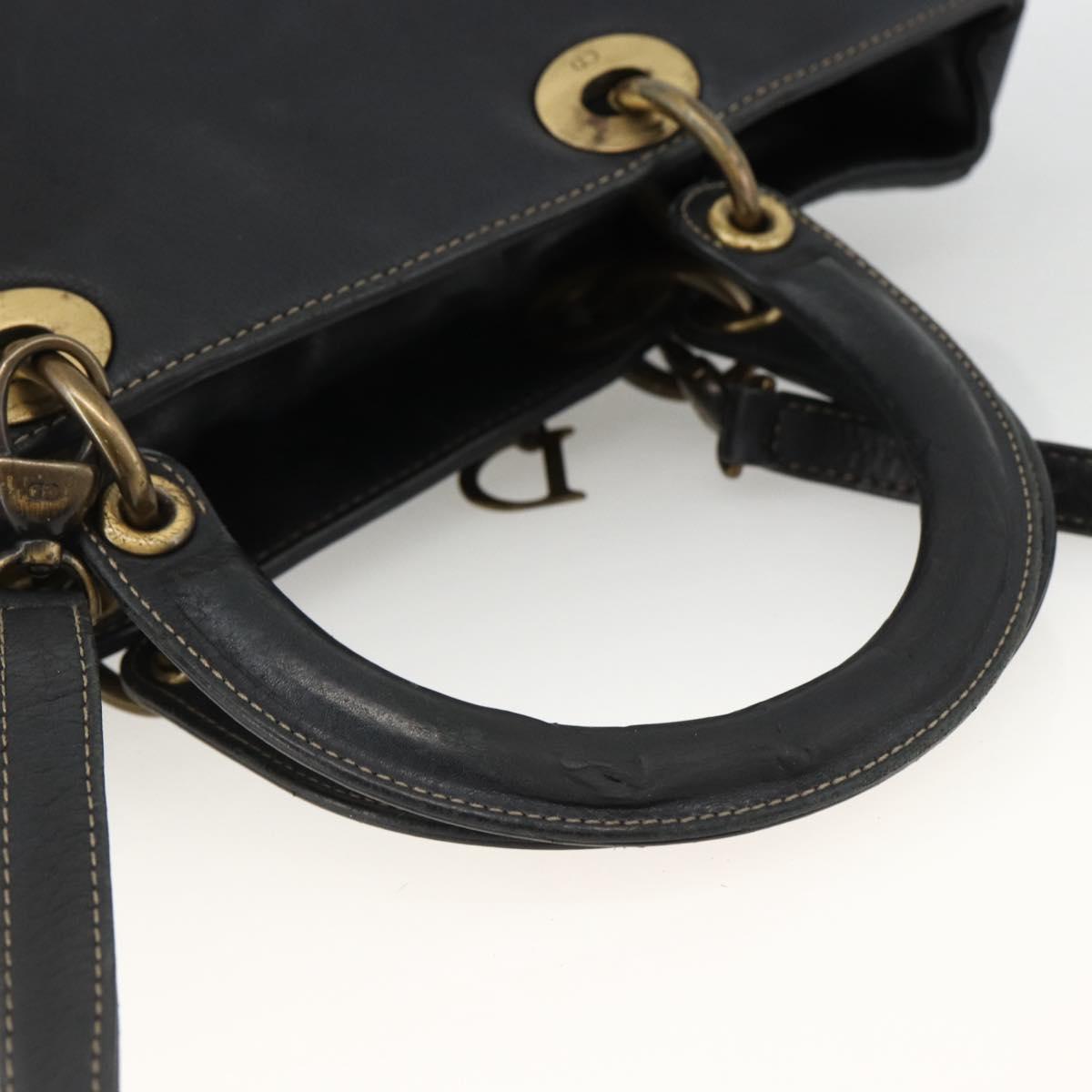Borsa tote Christian Dior Lady Dior in pelle, 2 vie, nera e oro, autentica ARZ701 - Jerrillo image 7