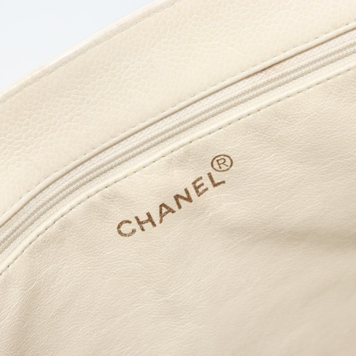 CHANEL Tote Bag Caviar Skin White CC Auth BA10649 - Jerrillo image 10