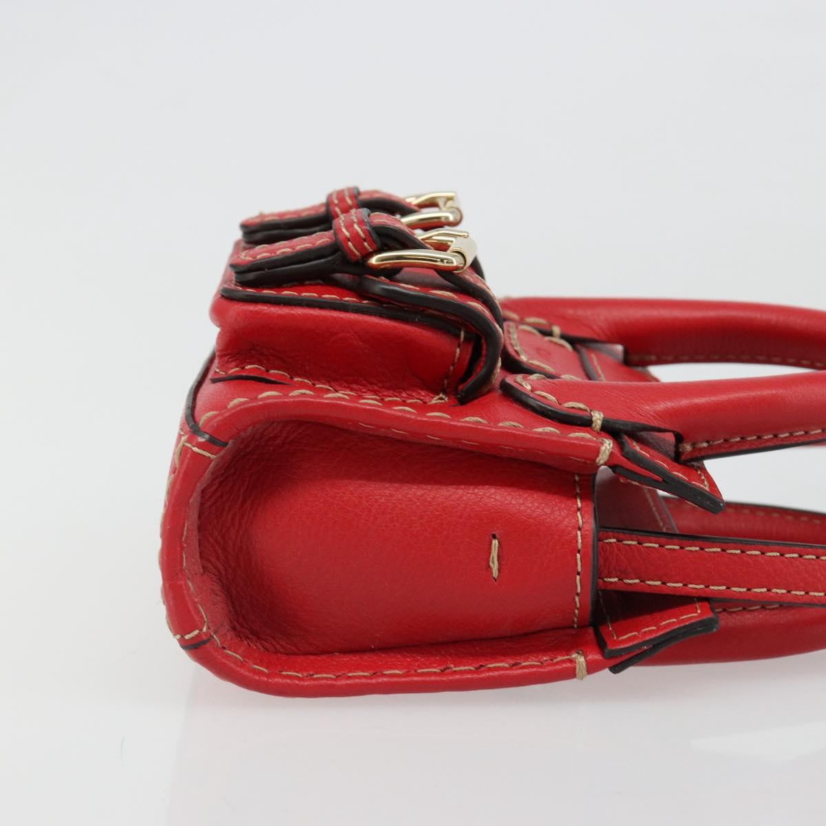Chloe Hand Bag Leather 2way Red Gold Auth BA13481A - Jerrillo image 3