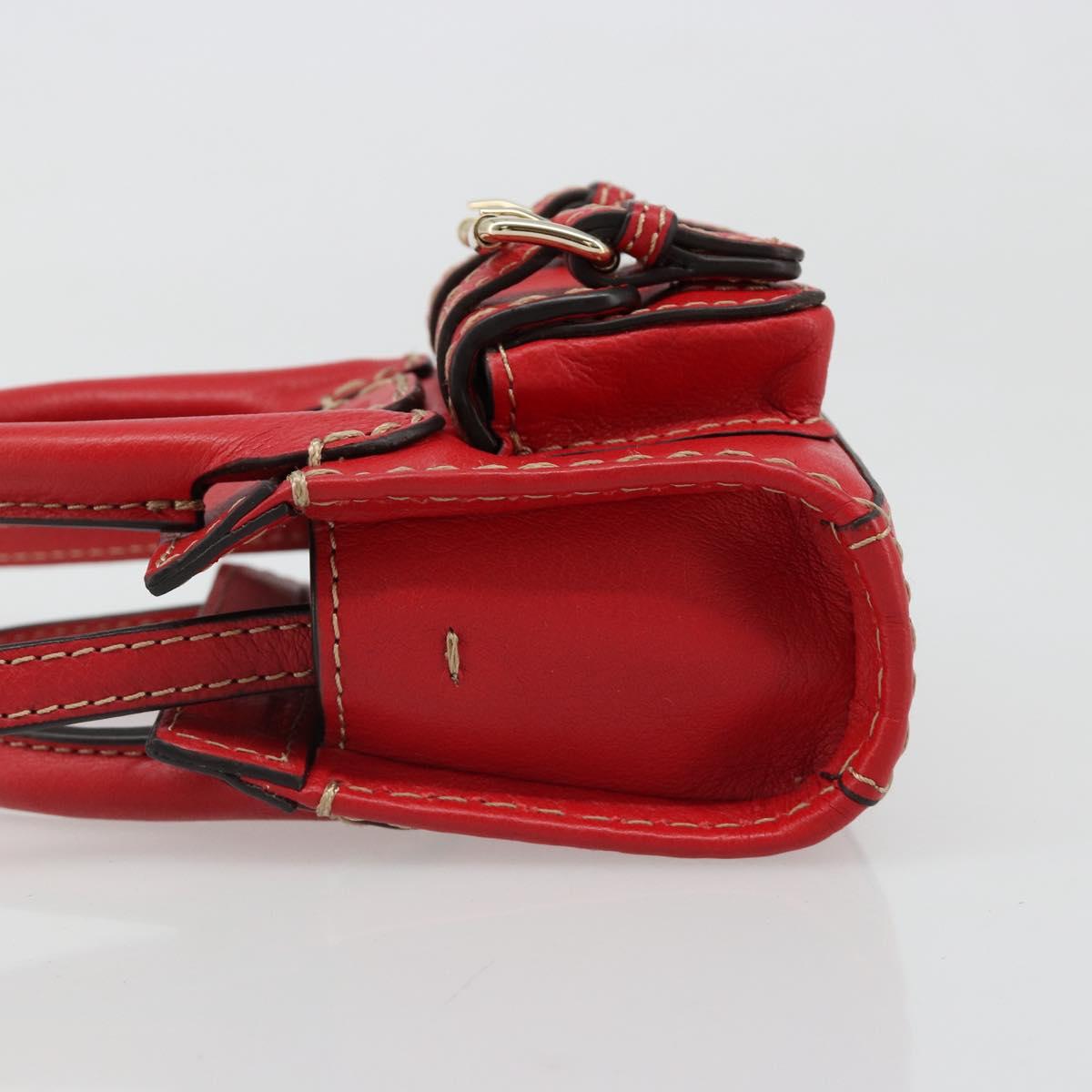 Chloe Hand Bag Leather 2way Red Gold Auth BA13481A - Jerrillo image 4