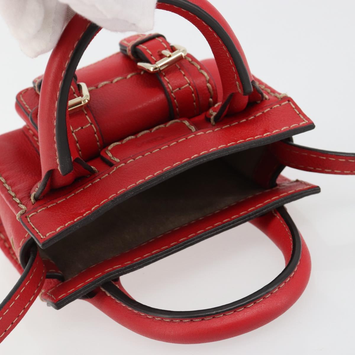 Chloe Hand Bag Leather 2way Red Gold Auth BA13481A - Jerrillo image 6
