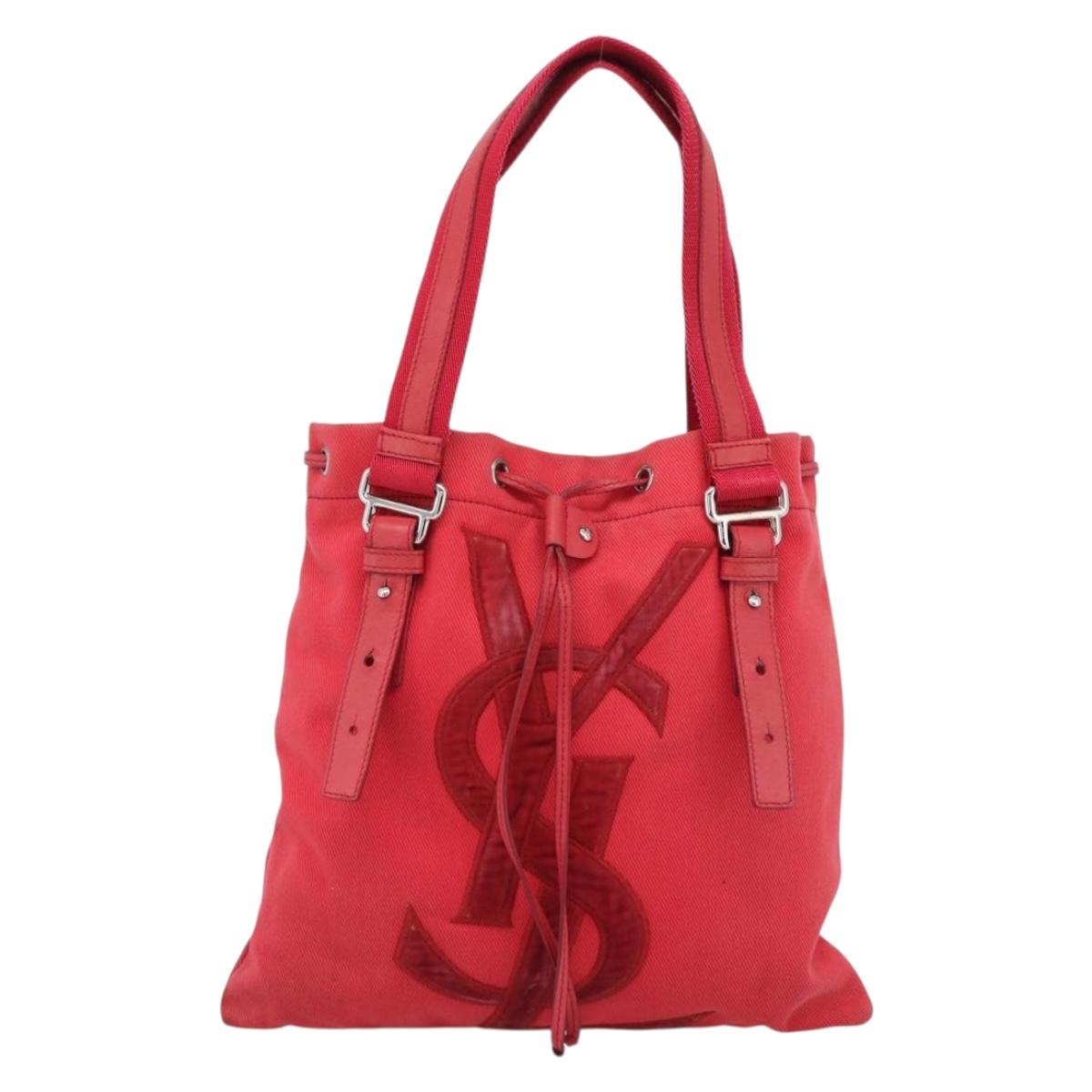 SAINT LAURENT Tote Bag Canvas Pink Silver Auth BA13528A - Jerrillo image 2