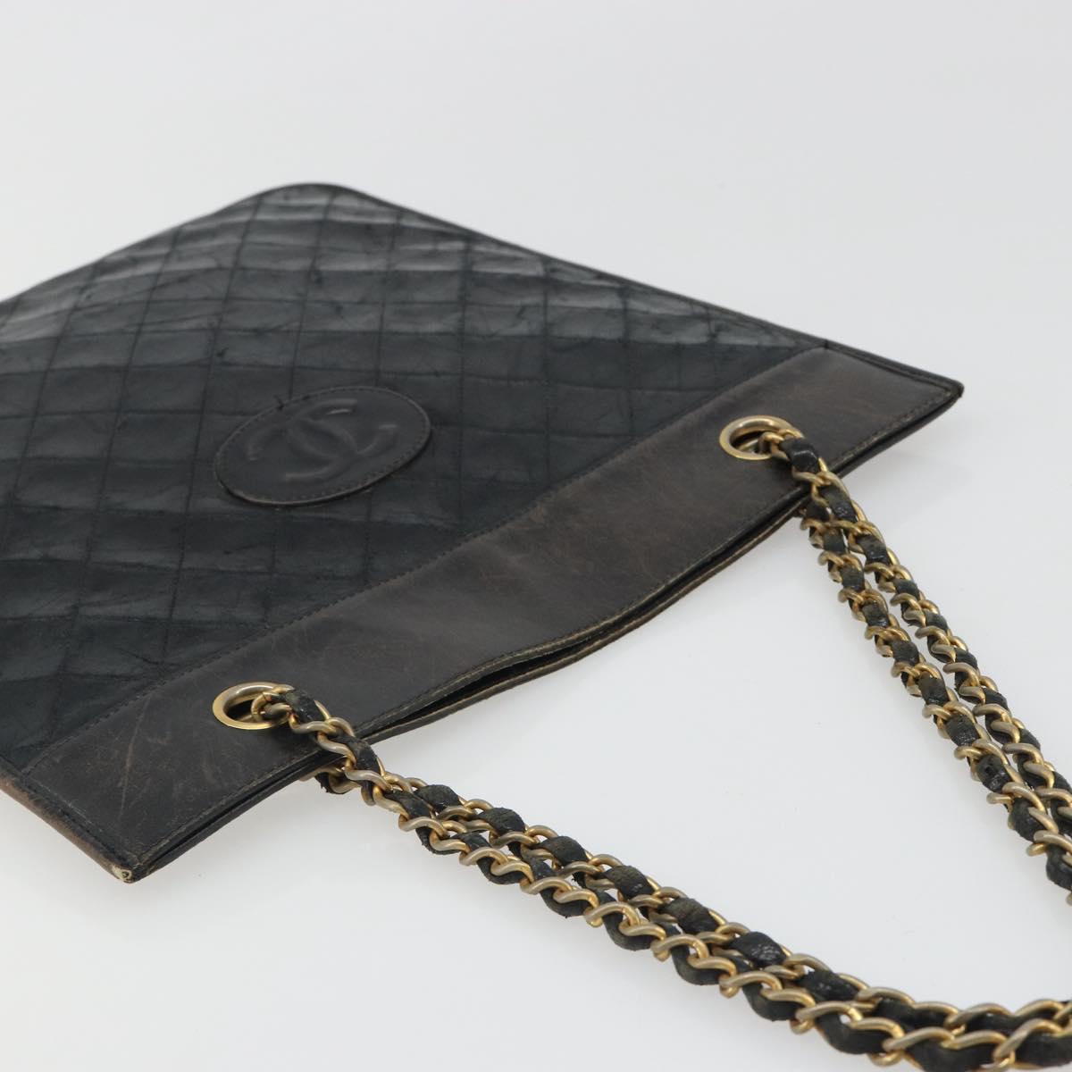 CHANEL Chain Tote Bag Lamb Skin Black Gold CC Auth BA13601 - Jerrillo image 6