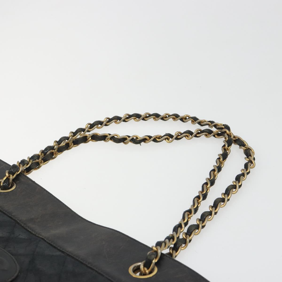 CHANEL Chain Tote Bag Lamb Skin Black Gold CC Auth BA13601 - Jerrillo image 8