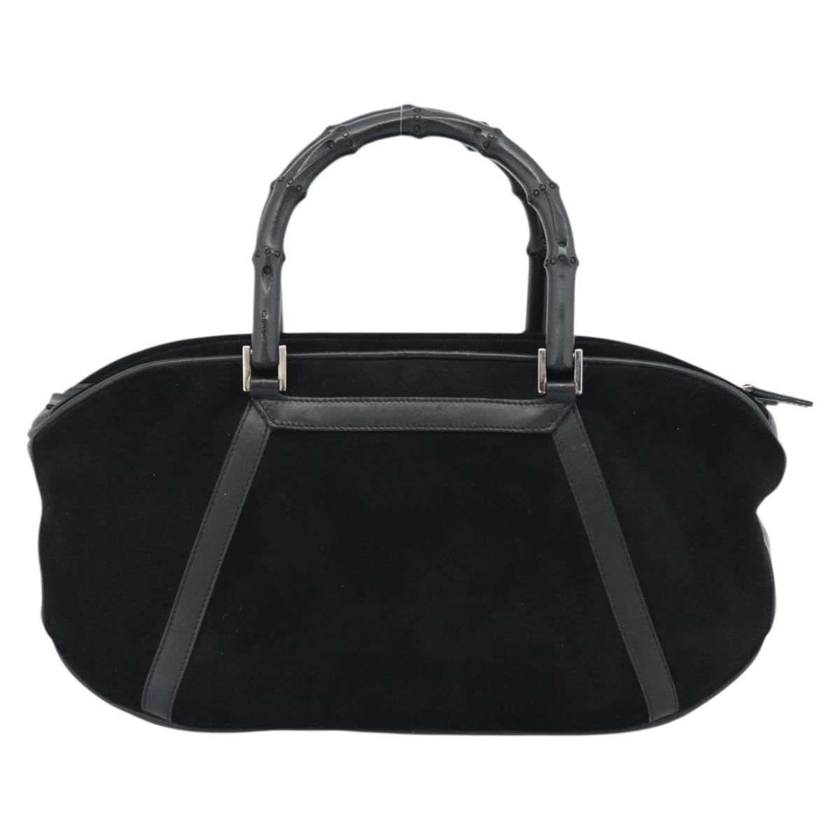 GUCCI Bamboo Hand Bag Suede Black Silver 002 1084 200047 Auth BA13607V - Jerrillo image 2