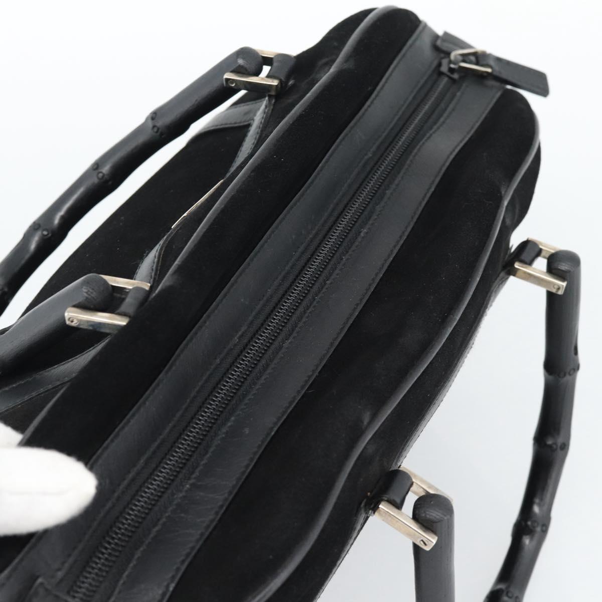 GUCCI Bamboo Hand Bag Suede Black Silver 002 1084 200047 Auth BA13607V - Jerrillo image 6
