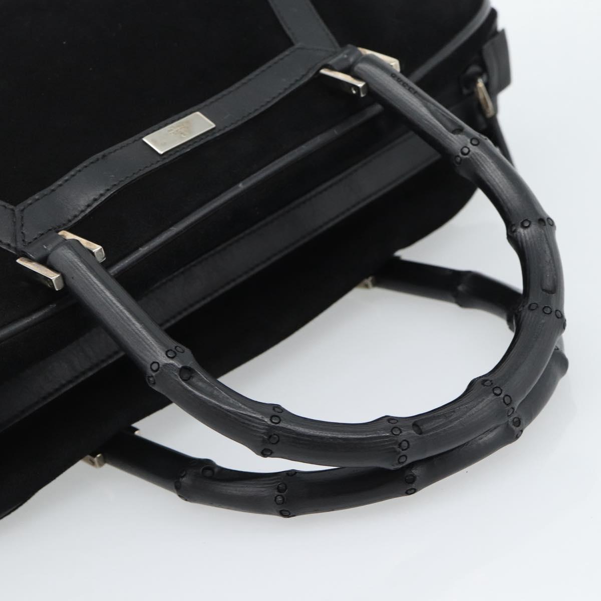 GUCCI Bamboo Hand Bag Suede Black Silver 002 1084 200047 Auth BA13607V - Jerrillo image 7