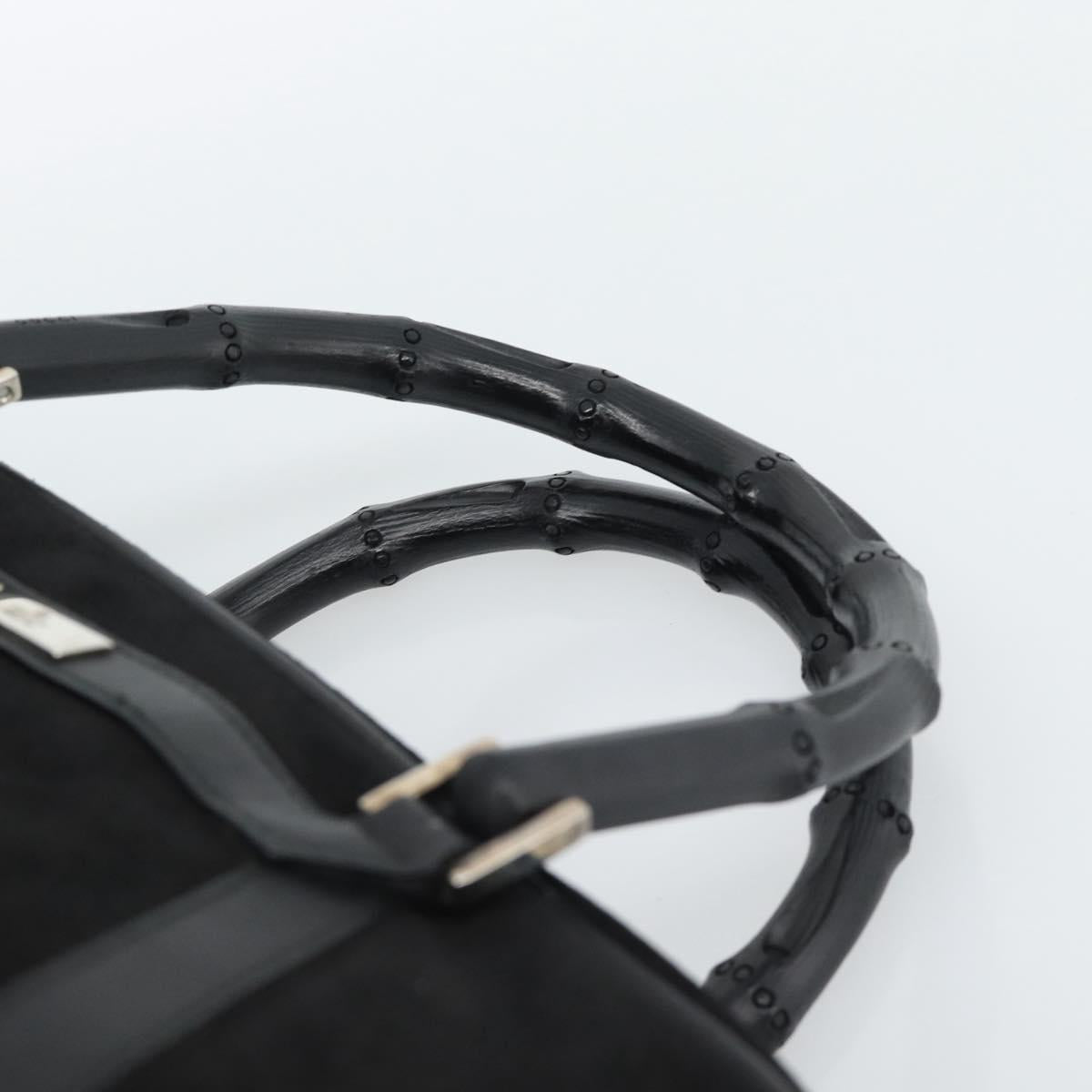 GUCCI Bamboo Hand Bag Suede Black Silver 002 1084 200047 Auth BA13607V - Jerrillo image 8