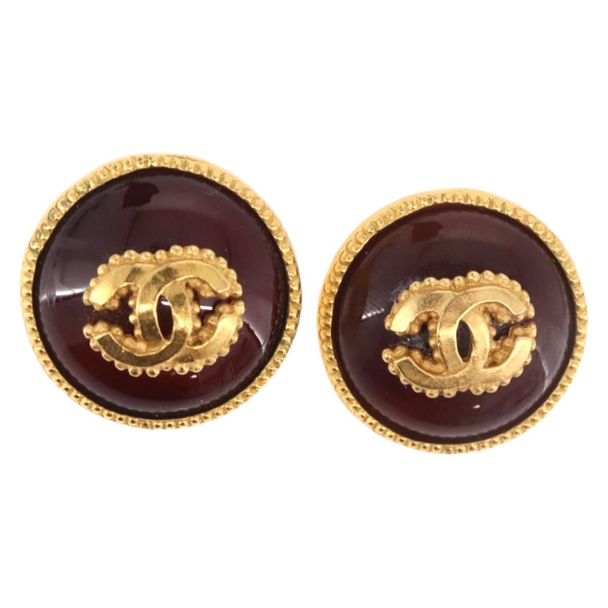 CHANEL Earring Metal Gold Tone CC Auth BA13637M - Jerrillo